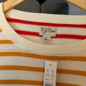J Crew Multi-Stripe Sweater - Lightweight Cotton, Large